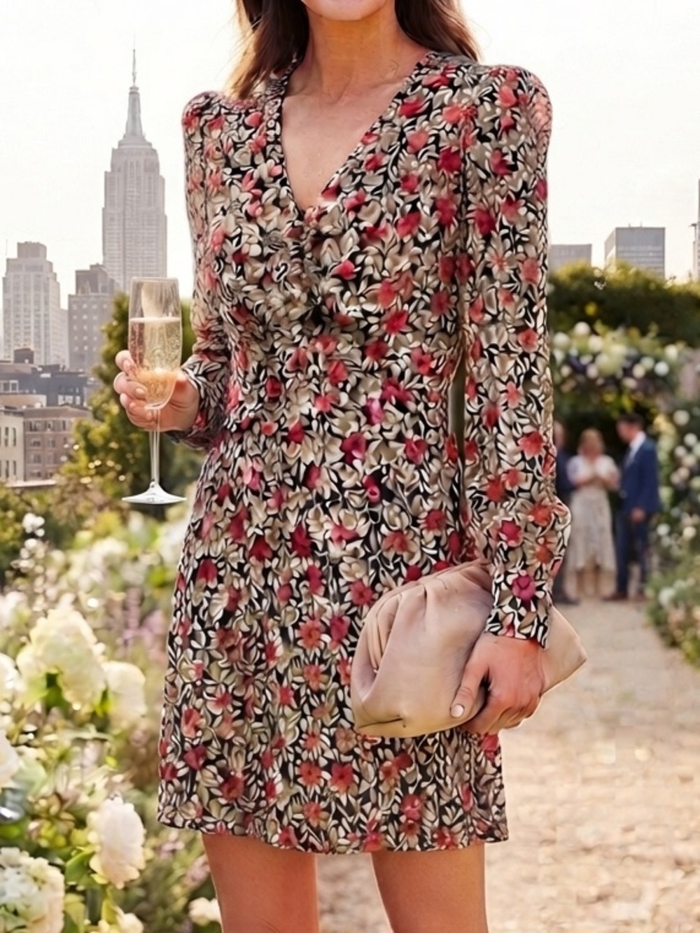 Kate Spade Silk Metallic Wallflower Midi Dress - Pink Gold 4 Event Wedding Guest